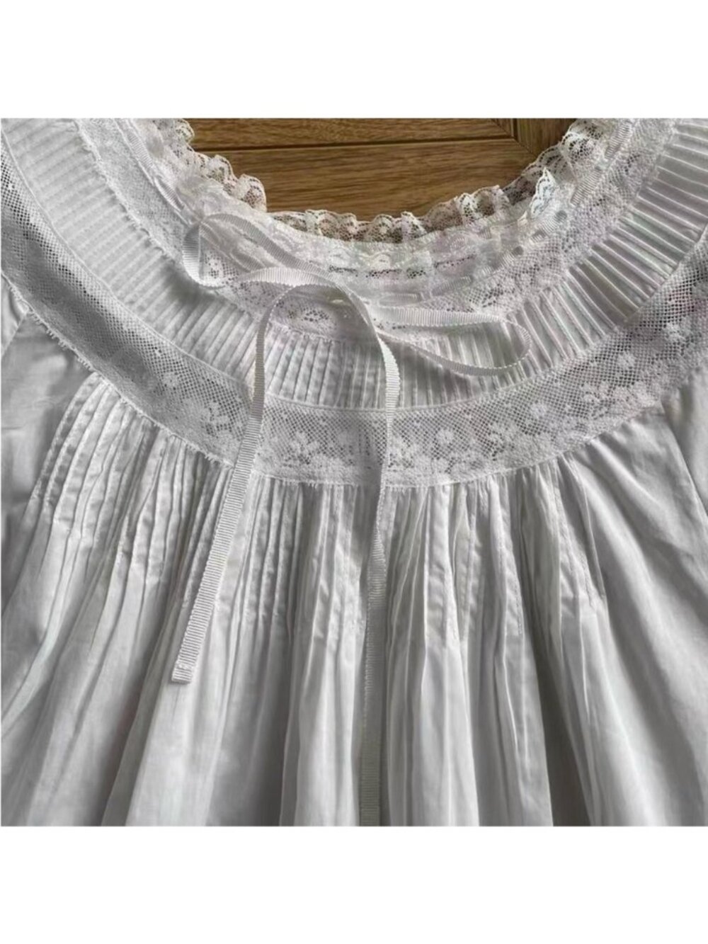 Doen Daphne lace-trimmed pintucked organic cotton-voile mini dress, M - Picture 7 of 11